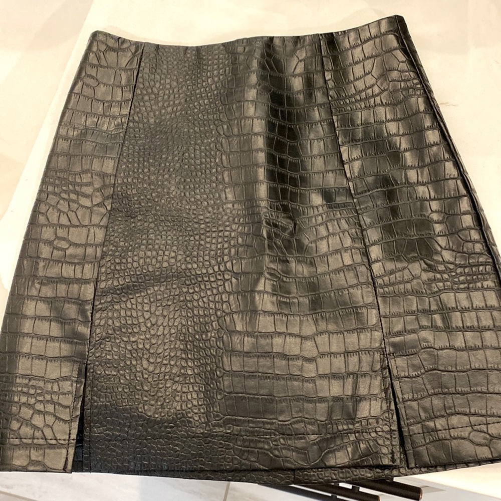 Leather like black skirt